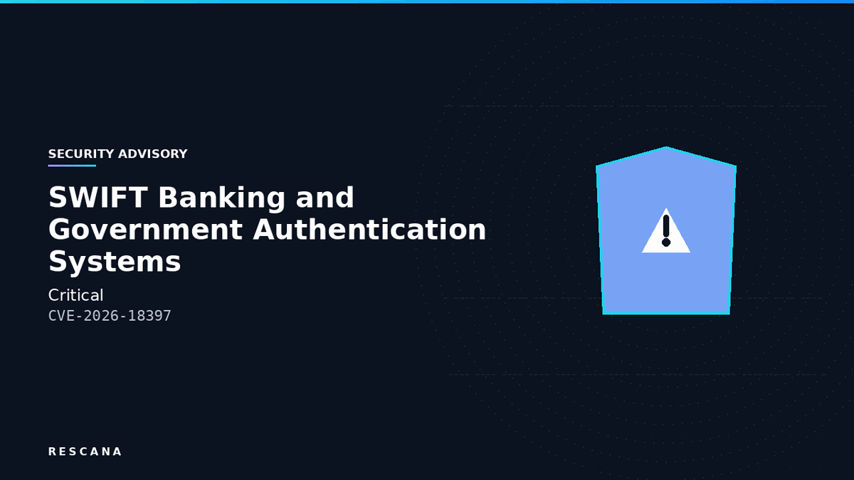 CVE-2026-18397 SConnect Middleware RCE: Critical Vulnerability in SWIFT Banking and Government Authentication Systems